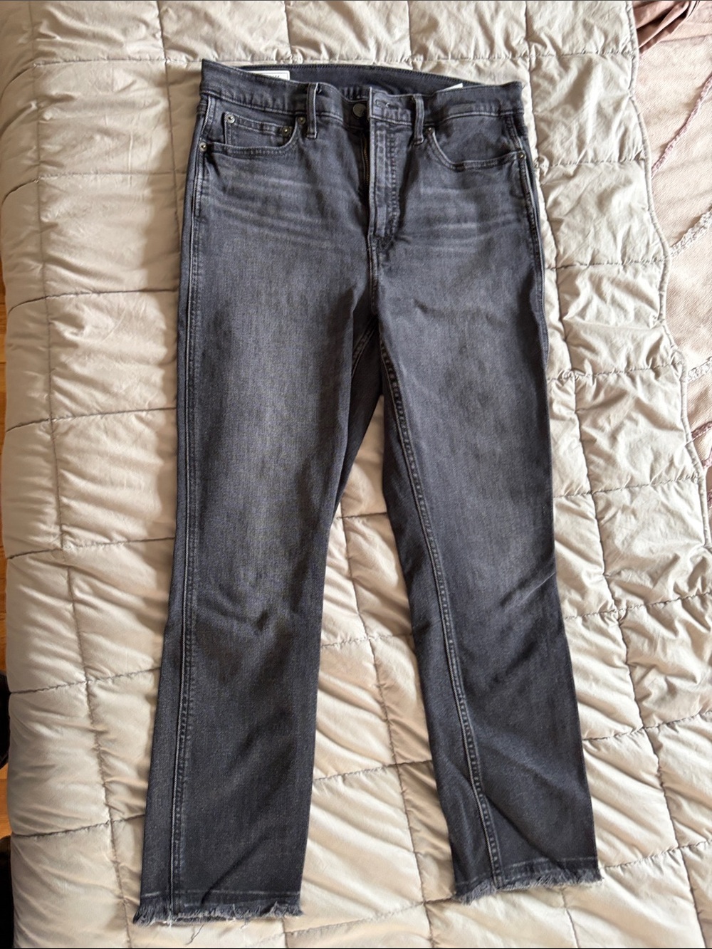 GAP Women's Grey Straight-Leg Jeans